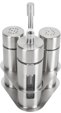 Spargispezie in acciaio inox 304 con finestra di visualizzazione, pepiera, saliera e pepe con fori regolabili per condimento, picnic (3 bottiglie)