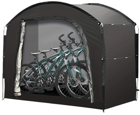 Cykelförvaring skjul tält, motorcykel förvaringstält, utomhusutrustning organisatör, vattentätt skydd, kraftigt, 220 x 150 x 185 cm, för motorcykel, trädgårdsverktyg, gräsklippare