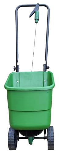 Push Trolley Rotary Lawn Seed Spreader 12L on Wheels | Grass Seed Spreader | 12 Litre Capacity Wheeled Lawn Fertiliser | Grass Feed Trolley for Garden