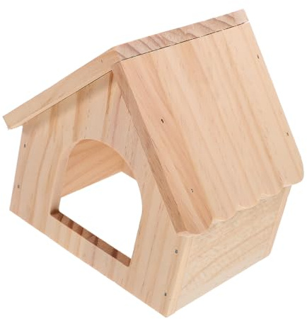 TOYANDONA Cachette De Hamster en Bois Naturel Résistante Aux Morsures, Petite Cabane Sécurisée pour Cobayes Et Petits Animaux, Maison D’Habitat pour Cage D’Animaux De Compagnie