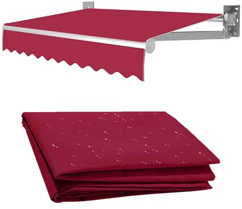 Generico Telo per Tende da Sole Ricambio Giardino, Tessuto Rosso, Tendone per Esterni, Impermeabile, Protezione UV, Copertura Superiore, Solo Tessuto(280x200cm)