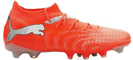 Puma, Mens, Future 9 Match Firm, Artificial Ground Soccer Cleats, Glowing Red/White/Black/Silver, 9.5, D - Medium