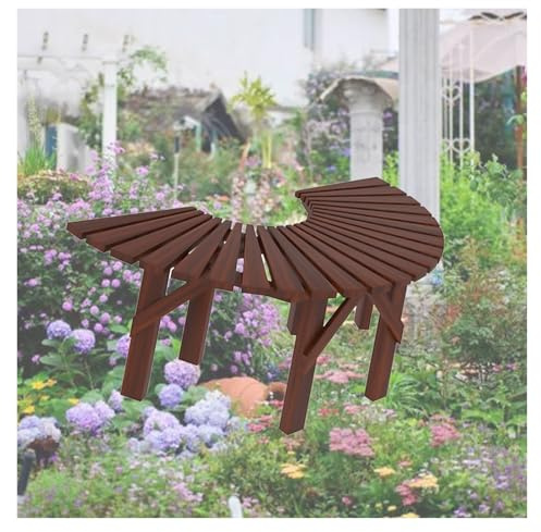 Générique Banc d'arbre Semi-Circulaire, Chaise D'extérieur en Forme D'éventail, Siège De Jardin for Pelouse,Piscine,Arrière-Cour,Balcon(Semicircle)
