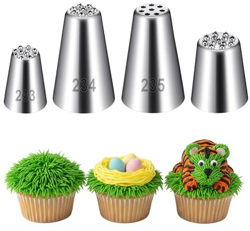 4 PCS Piping Tip in acciaio inox, beccucci per sac à poche per decorazione torte, dolci, fondente, strumenti