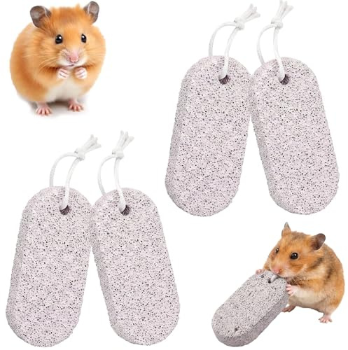 NiceNaiils 4 Pcs Juguetes Hamster, Hámster, Conejo, Molinillo De Dientes Piedra De Molienda, Juguete para Masticar De Calidad, Piedra Minera