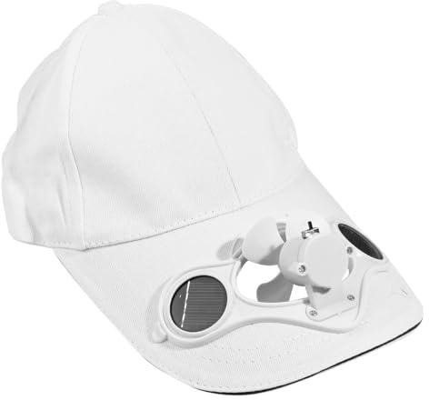 HOMSFOU Chapeau Solaire pour Garçon et Filles avec Ventilateur Intégré, en Coton Bleu, Style Chic, Protection Solaire Estivale pour Garder Frais