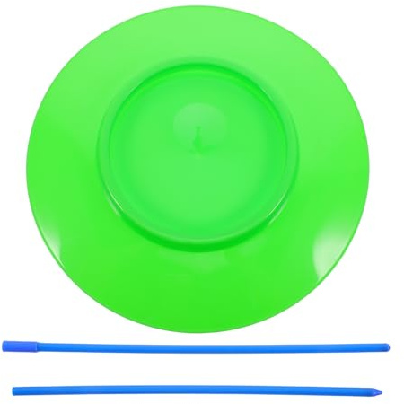 OFFIGAM Platos de Malabarismo para Actuaciones al Aire Libre y Espectáculos Itinerantes Fácil de Aprender Verde de Plástico con Diseño Llamativo para Principiantes y Profesionales