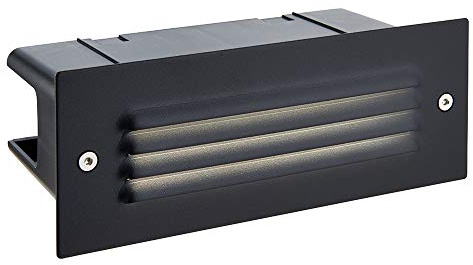 Saxby 78640 Seina Textured Black Stainless Steel IP44 Outdoor 3.5W Cool White Louvre LED Brick Guide Light