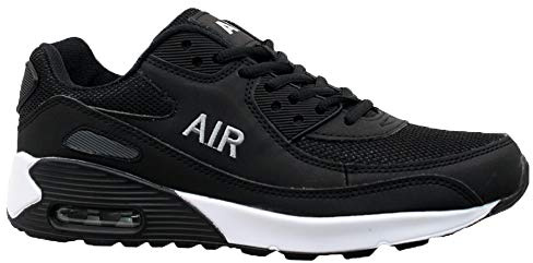 Mens Shock Absorbing Running Trainers Casual LACE Gym Walking Sports Shoes Size (11 UK, Black White)