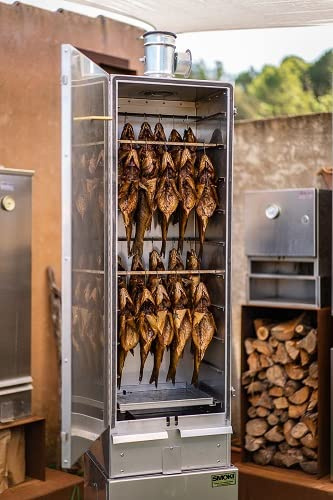 Forno per affumicatura a doppia parete isolato con attacco tubo 1.4016 in acciaio inox Cr 120 x 39