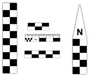 Juego de báscula de plástico para fotos de accesorios expertos | Herramienta de equipo de flecha arqueológica | norte | regla de la escena del crimen de plastico | foto de evidencia forense