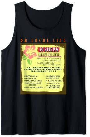 Menu du déjeuner avec assiette hawaïenne vintage sans riceisme Débardeur