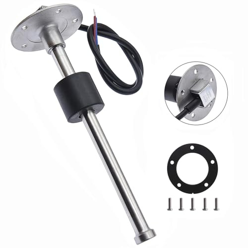 Geloo Bränslenivågivare, marin båt bränsleavsändare bil bränsle vattennivåsensor 316 rostfritt stål enhet 5 hål 0~ 190 ohm 225 mm