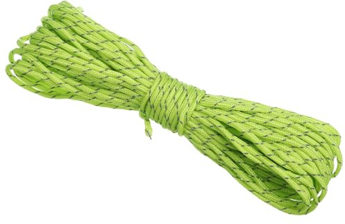 PATIKIL 65 Feet Reflective Guyline Camping Paracord, 3mm Tent Cord Guyline Rope Nylon Paracord Rope for Camping Tent Tarp Hiking, Fluorescent Green (20M)