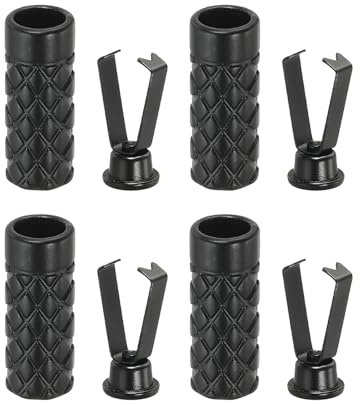 PATIKIL Skosnöre spetsar, 4-pack zinklegering skosnöre huvud cylindriska spetsar snören ändbyte för gör-det-själv reparation skosträng byxsträng, svart stil D, Svart, 19mm