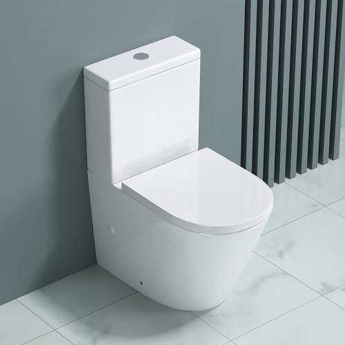 doporro Design Stand WC Toilette bodenstehend Tiefspüler mit Silent-Close spülrandlose Toilette spülrandloses WC Aachen179T