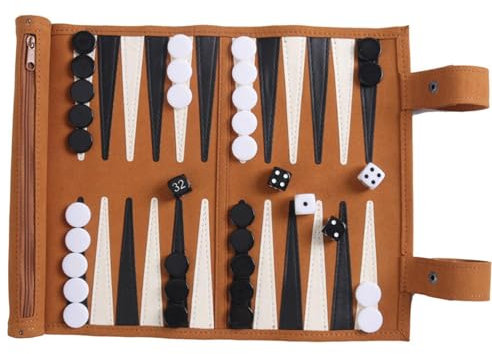 Roll-Backgammon-Brett-Set Backgammon-Brettspiel, Tragbares Mikrofaser-Schachspiel Rollbares Backgammon-Brettspiel Mikrofaser Tragbares Schachspiel