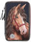 Depesche 13190 Miss Melody Glitter Horse-Gefüllte 3-Fach Federtasche in Dunkelblau, mit Pferde Motiv, Glitzer und LED-Lichtern, Federmappe mit Buntstiften, Lineal, Schere UVM, Mehrfarbig