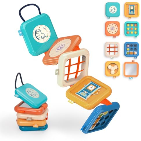 kizh Busy Board for 1 Year Old, Montessori Toys for 1 Year Old, Baby Busy Board Toddler Travel Toys Fine Motor Skills Learning Activities Fidget Board for Toddlers