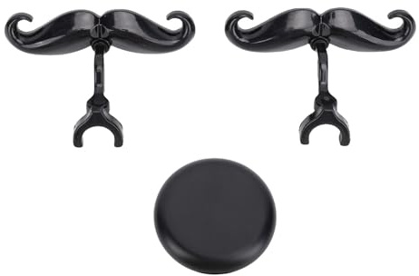 Hiraith 2 Pcs Brass Instrument Mustache Set, Clips-On Trombone/Euphonium Mouthpiece Mustaches for Band Practice & Performances, Funny Musical Accessory with Storage Box