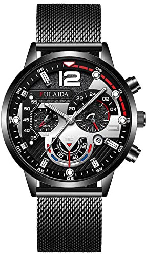 Mode sport män rostfritt fodral kvarts analog armbandsur kvinnliga klockor, F, En storlek