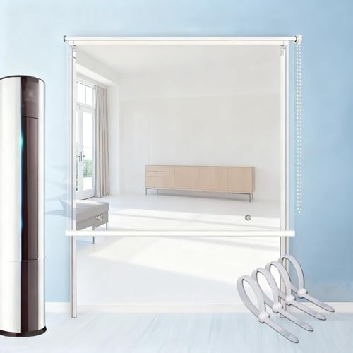 Vattentät rullgardin för uteplats, utomhus, transparent PVC markis, regnbeständigt solskydd, trädgård, terrassöverdrag (B 90 x H 100 cm)