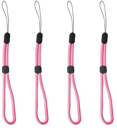 PLABBDPL Correas de Muñeca Cámara, 4x Cordón de correa de muñeca de mano,Cordón de Mano con Correa para la muñeca Lanyard Finger Strap para teléfono móvil Camara Todo DSLR Celulares Unidad Flash, Rosa