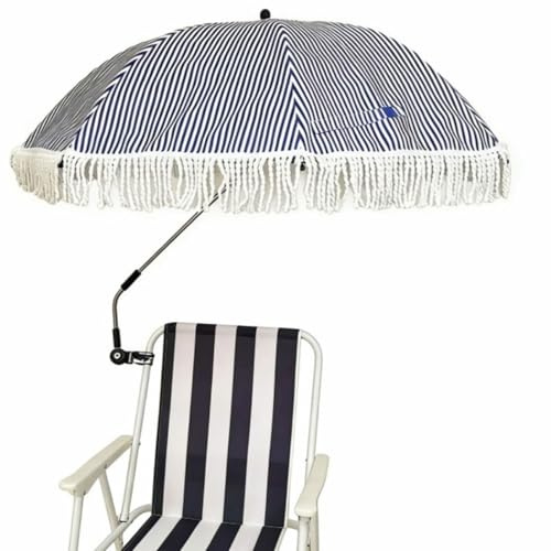 Blissbuilt Sombrilla Universal para Silla de Playa con Pinza Ajustable y Brazo 360 ° Protección UV SPF 50+ Paraguas Portátil con Clip para Silla de Ruedas,Silla de Playa,Sillas de Patio,Cochecito