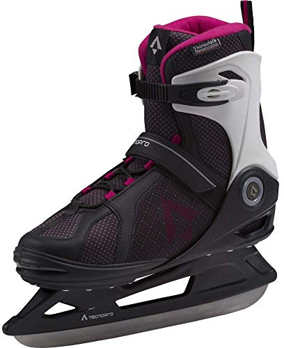 Tecnopro Damen Eishockeyschuhe Damen Eishockey-Stiefel Phoenix, Schwarz/Berry/Weiß, 37, 270580901370