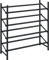 WENKO Anti-Rutsch-Schuhregal Hero ausziehbar, Schuhaufbewahrung für 24 Paar Schuhe, stapelbar, 62-115 x 68 x 23 cm, pulverbeschichtetes Metall, Anti-Rutsch Oberfläche, Schwarz matt