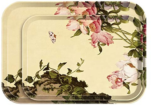 PIAOLING Nordic Bandeja Rectangular Bandeja de la porción de Hogares de Frutas Plato de plástico Bandeja Copa Vajilla de Almacenamiento Bandeja de té (Color : Yellow, tamaño : S+L)