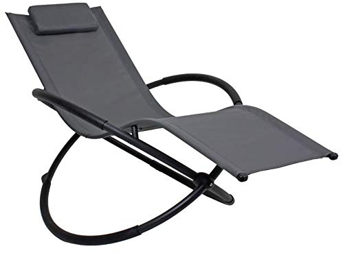 H4L Schaukelliege Milos 305318 stahlgestell, schwarz m. Nackenkissen