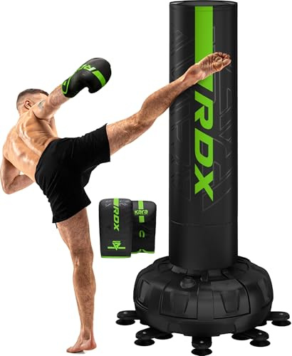 RDX XXL 150KG 6ft Free Standing Punch Bag with Gloves - Heavy Pedestal Bag with Stand for Kickboxing, Boxing, MMA, Muay Thai Karate, Adult Freestanding Punching Bag for Office Gym Home Fitness Workout