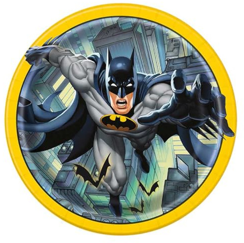 Procos 93452 Lot de 8 assiettes jetables en papier Motif Batman Taille 23 cm