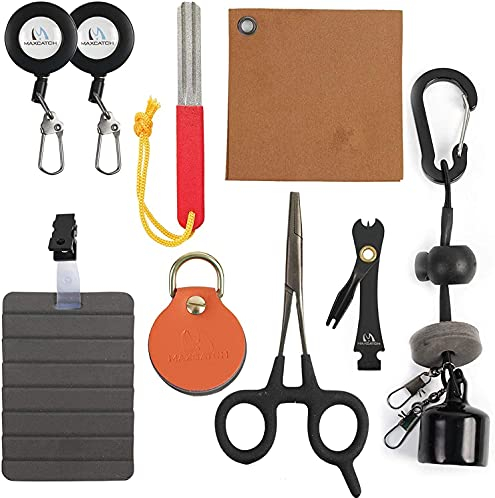 MAXIMUMCATCH Fliegenfischen Werkzeugsatz und Zubehör Combo Fliegenweste Rucksack Sortiment (9er Werkzeugset)