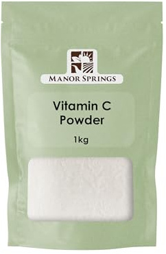 Vitamin C Powder 1kg by Manor Springs, Ascorbic Acid, Non GMO, Dietary Supplement, Food Grade