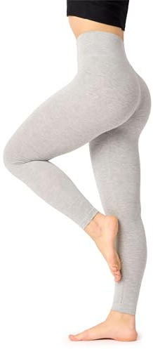 Bellivalini Damen Lange Leggings High Waist Slim aus Viskose für Sport Yoga Gym BLV50-292 (Melange, XL)