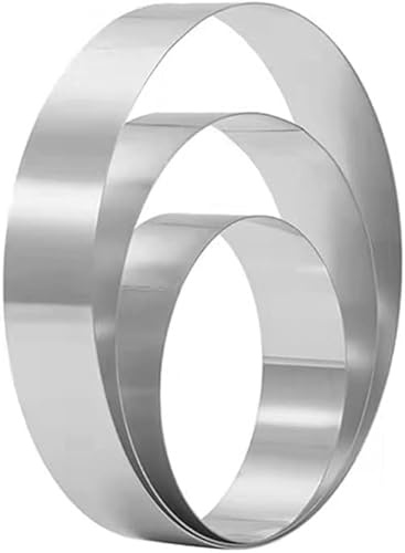 6 inch 8 inch 10 inch Large Round Cake Ring Mold Set, Stainless Steel Round Shaped Cake Cutters Pastry Ring for Mousse, Birthday Anniversary Wedding Layer Sponge Cakes Making, 2.4 inch High