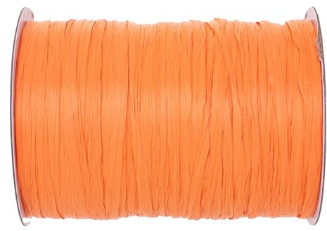 GLOREX 6 9400 602 - Raffia Edelbast, 100 m matter Bast auf Rolle, lachs - zum Basteln, zur Dekoration oder für Gestecke, Sträuße und andere floristische Arbeiten