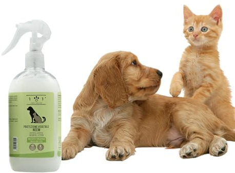 Huile de Neem Spray Anti Tique Chien et Chat 500ML, Protection Végétale Anti Puces Chat, Anti Moustique Chien, et Anti Puce Prêt à l'emploi Linea 101