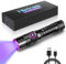 Flintronic Wiederaufladbar LED UV Taschenlampe, 5W 395nm Wasserfest Lampe, Typ C Aufladbar, für Resin Härten, Nägel, Urindetektoren, Bernstein, Mineralien, Blut Tracking (mit Batterie)