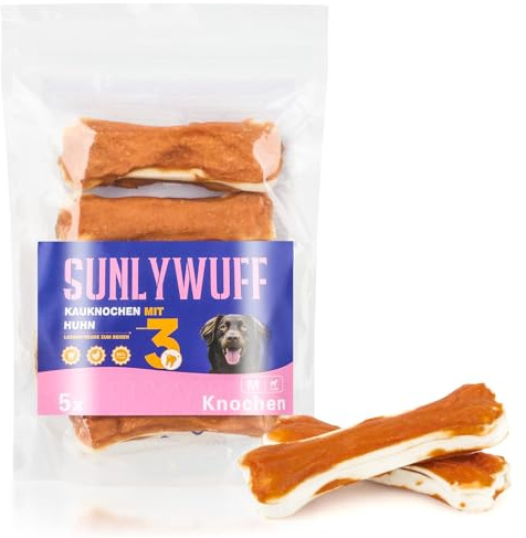 SunlyWuff Kauknochen Hühnchen Hundeknochen 200g
