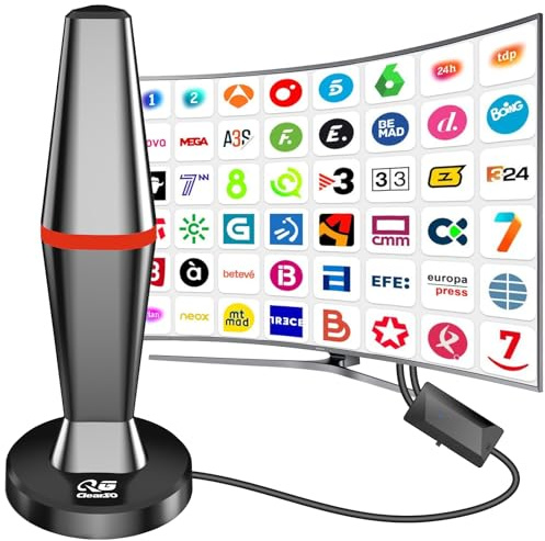 Antena de TV para Interiores y Exteriores, Recepción de Señal Digital (Red)