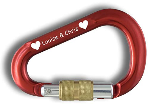 3Dglas Karabiner HMS mit Gravur | Stubai Pro | Rot