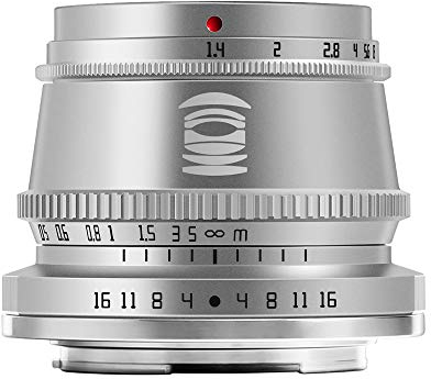 TT Artisan 35 mm F1.4 APS-C Object Connection MFT Mount Silver Wide Angle Lens with Manual Focus