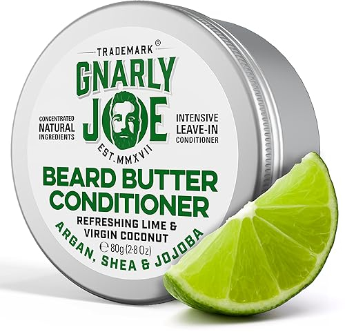 Gnarly Joe Beard Butter Leave-In Conditioner - 80g Natural Beard Conditioner with Coconut, Argan & Shea Butter - Leave-In Beard Softener & Hydrating Moisturiser for Men’s Beard Care - Made in UK