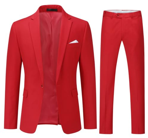 YOUTHUP Costume Homme 2 Pièces Slim Fit Mariage Smoking Formel Affaire