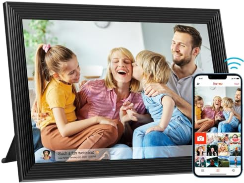 UK Technology - Cornice digitale Wi-Fi, 80.000 foto memorizzate, la migliore cornice digitale da regalare, cornice digitale Frameo da 10,1 pollici, touchscreen 1280 x 800, rotazione automatica