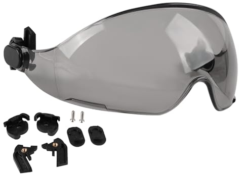 HEARMOR Casque de protection avec visière de rechange, fumé pour une protection UV, transparent pour une clarté durable, montage rapide, disponible en deux couleurs