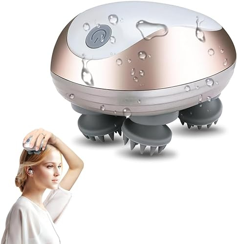 Foreverup Electric Scalp Massager, Waterproof Head Massager，Portable Handheld Hair Massagers with 3 Modes 96 Silicone Contact Promote Hair Growth Relax The Body Suitable as a Gift for Men and Women